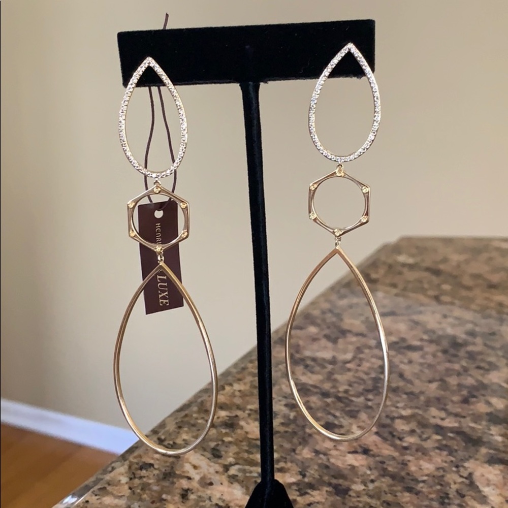 Henri Bendel Gold Chandelier Earrings